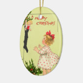 Victoriaans kerstversieringen keramisch ornament (Links)