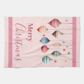 Victoriaans kerstversieringen roze theedoek (Horizontaal)