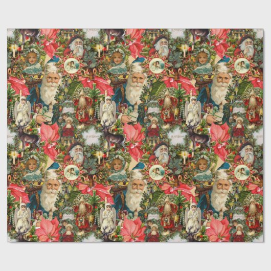 Victoriaans kerstviering cadeaupapier (Vlak)