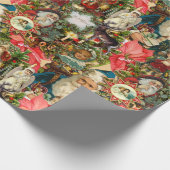 Victoriaans kerstviering cadeaupapier (Hoek)