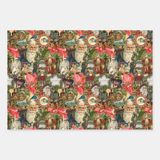 Victoriaans kerstviering inpakpapier vel (Voorkant 2)