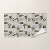 Victoriaans kerstvignetten met wintergroen bad handdoek (Handdoek)