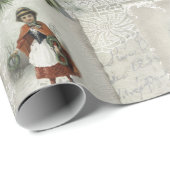 Victoriaans kerstvignetten met wintergroen cadeaupapier (Rol Hoek)