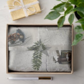 Victoriaans kerstvignetten met wintergroen tissuepapier (Geschenk)