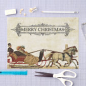 Victoriaans kerstvrouwen in een koets tissuepapier (Craft)