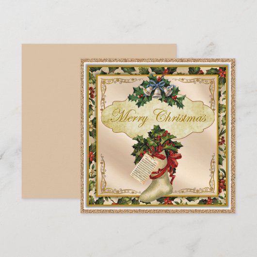  Victoriaans kerstWenskaart Bedankkaart (Voorkant / Achterkant)