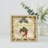Victoriaans kerstWenskaart Bedankkaart (Staand voorkant)