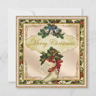 Victoriaans kerstWenskaart Bedankkaart