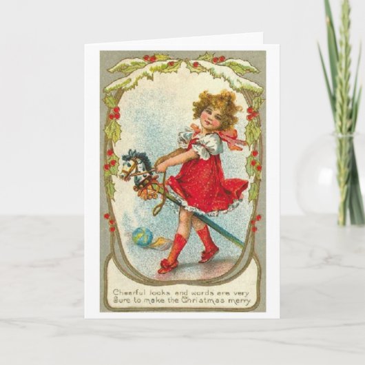 Victoriaans kerstWenskaart Feestdagen Kaart (Voorkant)