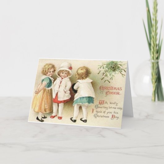 Victoriaans kerstWenskaart Feestdagen Kaart (Voorkant)