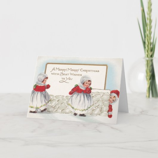 Victoriaans kerstWenskaart Feestdagen Kaart (Voorkant)