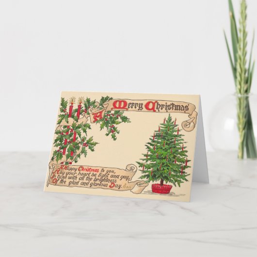 Victoriaans kerstWenskaart Feestdagen Kaart (Voorkant)