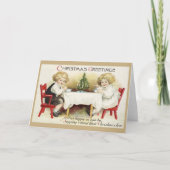 Victoriaans kerstWenskaart voor kinderen Feestdagen Kaart (Voorkant)