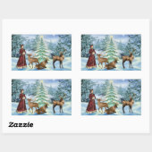 Victoriaans kerstwinterstickers rechthoekige sticker (Vel)