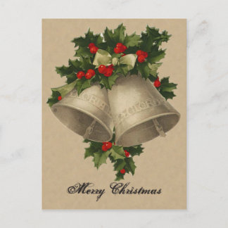 Victoriaans kerstzilver Bells Briefkaart
