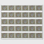 Victoriaans keuken voor het bakken van  bloemvruch cadeaupapier (Vlak)