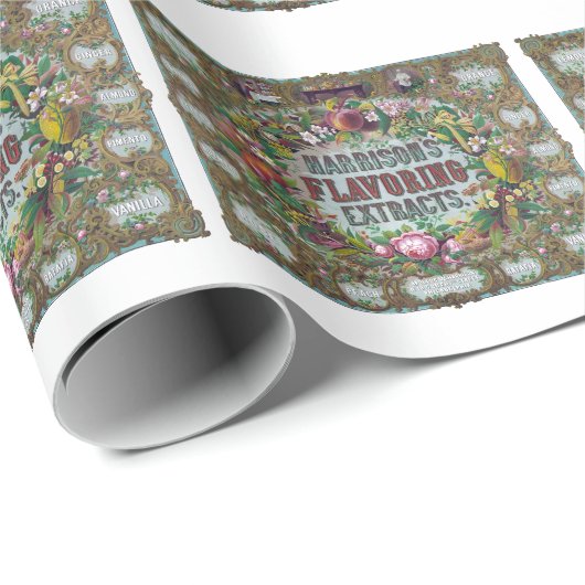 Victoriaans keuken voor het bakken van  bloemvruch cadeaupapier (Rol Hoek)