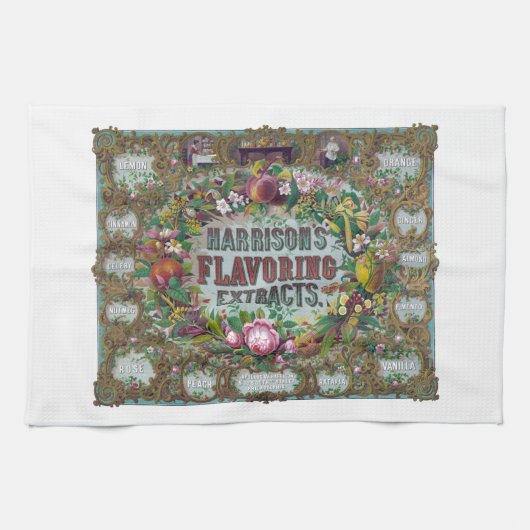 Victoriaans keuken voor het bakken van bloemvruch theedoek (Horizontaal)