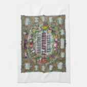 Victoriaans keuken voor het bakken van bloemvruch theedoek (Verticaal)