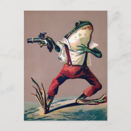  Victoriaans kikker met Pistool Briefkaart (Voorkant)