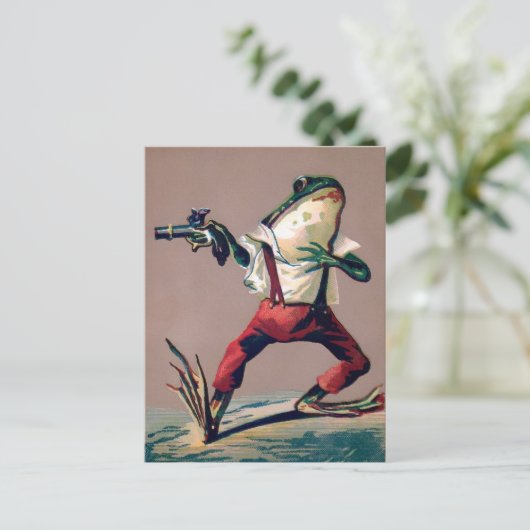  Victoriaans kikker met Pistool Briefkaart (Staand voorkant)