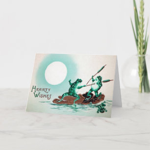 Victoriaans Kikkerstkaart Feestdagen Kaart