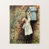 Victoriaans kind dat een brief post legpuzzel (Verticaal)