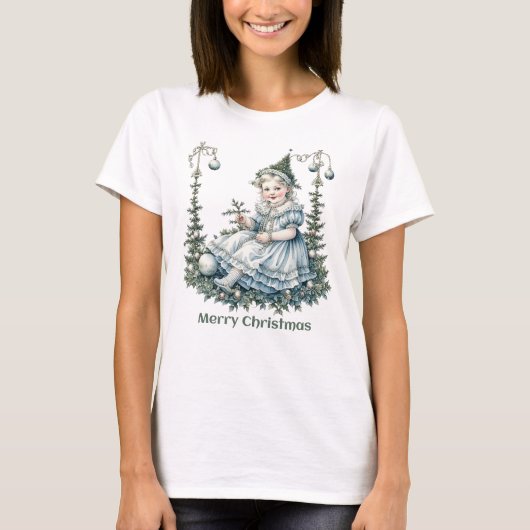 Victoriaans kind kerstboom Pet T-shirt (Voorkant)