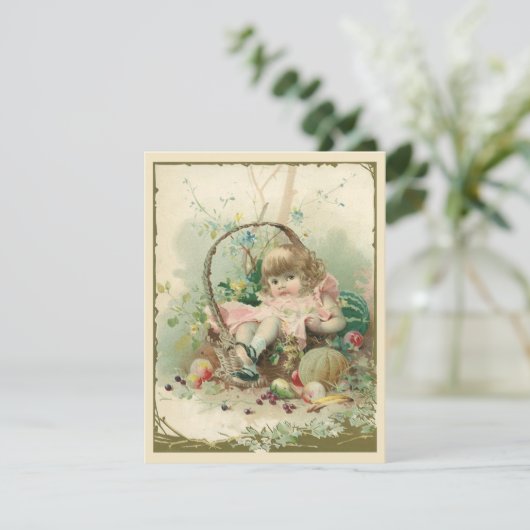 Victoriaans kind, meidenlentesmandje (Staand voorkant)