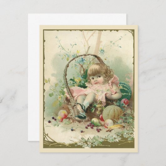  Victoriaans kind, meidenlentesmandje (Voorkant / Achterkant)
