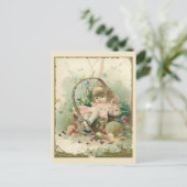 Victoriaans kind, meidenlentesmandje Briefkaart (Staand voorkant)