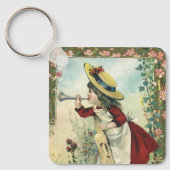 Victoriaans kind, meisje dat de buik blaast Sleutelhanger (Voorkant)