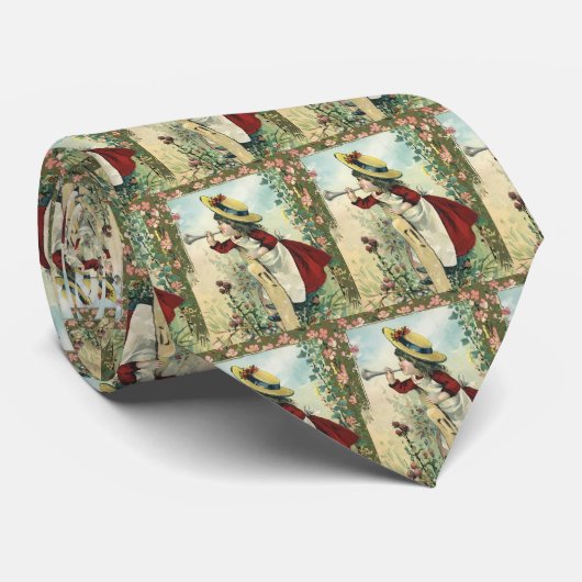  Victoriaans kind, meisje dat de buik blaast Stropdas (Opgerold)