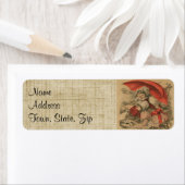 Victoriaans kind met konijntjes retour adreslabels etiket (Insitu)