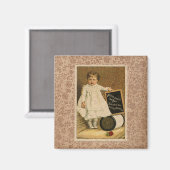 Victoriaans kind naaigaren Ad Magnet (Voorkant / Achterkant)
