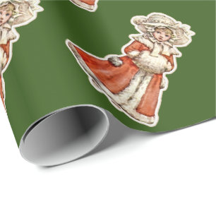 Victoriaans kind papier pop winter nostalgisch sch