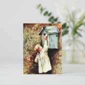 Victoriaans kind stuurt een briefkaart (Staand voorkant)