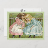 Victoriaans kinderen 2 Kleine meisjes  Briefkaart (Voorkant / Achterkant)