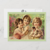 Victoriaans kinderen 3 Kleine meisjes  Briefkaart (Voorkant / Achterkant)