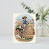 Victoriaans Kinderen bouwen een Sandcastle Briefkaart (Staand voorkant)