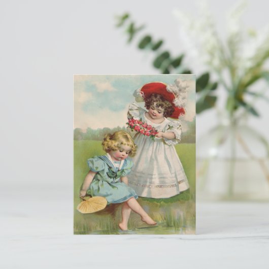 Victoriaans kinderen briefkaart (Staand voorkant)