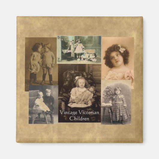  Victoriaans Kinderen Collage Koelkast Magnet (Voorkant)