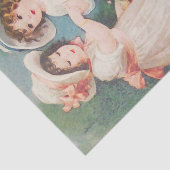 Victoriaans kinderen die een Valentijn en bloemen Tissuepapier (Detail)