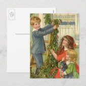 Victoriaans kinderen die met kerstmis sterven word feestdagenkaart (Voorkant / Achterkant)