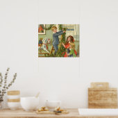 Victoriaans kinderen die met kerstmis sterven word poster (Keuken)
