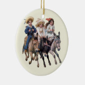 Victoriaans kinderen en paarden keramisch ornament (Rechts)
