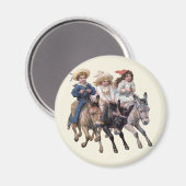 Victoriaans kinderen en paarden magneet (Voorkant / Achterkant)