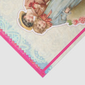 Victoriaans kinderen Gift of Love Heart Boy Girl Tissuepapier (Detail)