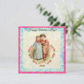  Victoriaans kinderen Gift of Love Valentijn Feestdagenkaart (Staand voorkant)