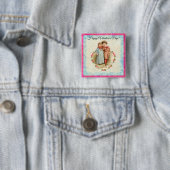 Victoriaans kinderen Gift of Love Valentijn Vierkante Button 5,1 Cm (In situ)